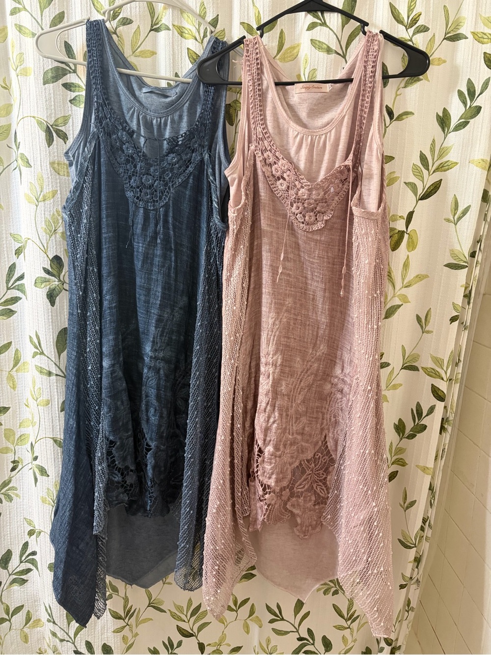 Women’s L Simply couture crochet lace Sleeveless overlay knee Tunic Dress - LOT
